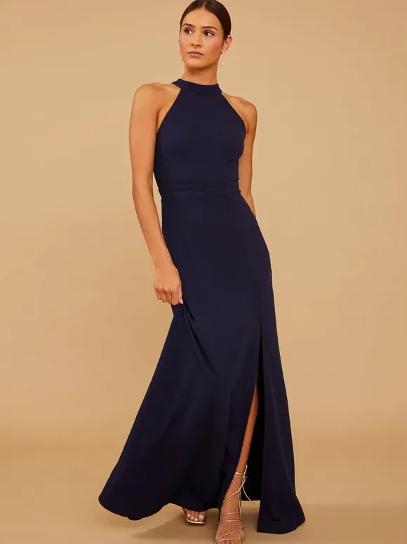 Robe de demoiselle d'honneur en mousseline de soie robe de bal trapèze longueur au sol