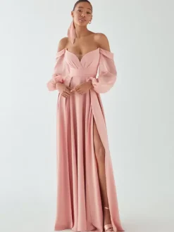 Robe de demoiselle d'honneur en mousseline de soie coupe trapèze longueur au sol robe de soirée de mariage