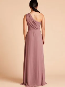 Robe de demoiselle d'honneur en mousseline de soie A-ligne-parole longueur robes formelles personnalisation gratuite