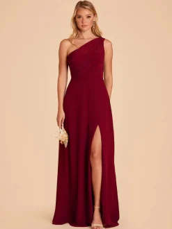 Robe de demoiselle d'honneur en mousseline de soie A-ligne-parole longueur robes formelles personnalisation gratuite