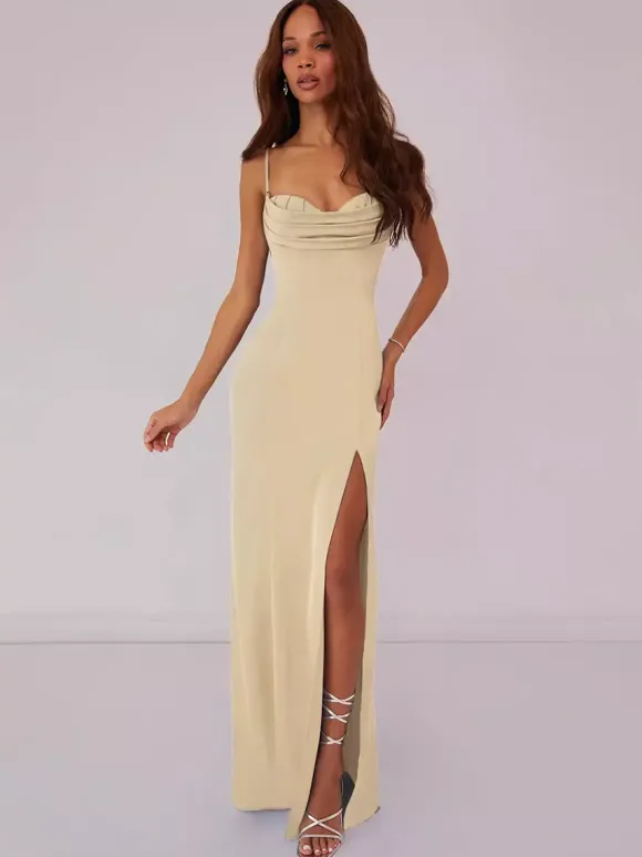 Robe de demoiselle d'honneur robe de bal longueur au sol à lacets en polyester robe de soirée de mariage