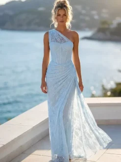 Robe de demoiselle d'honneur robe de bal robe de soirée longue en dentelle robe d'invitée de mariage