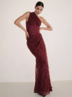 Robe de demoiselle d'honneur robe de bal robe de soirée longue en dentelle robe d'invitée de mariage