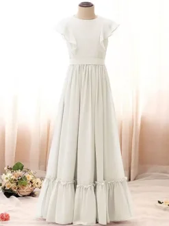 Robe de demoiselle d'honneur sans manches en ivoire douce