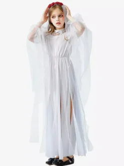 Robe de mariée gothique fantôme d'Halloween pour filles costume de sorcière vampire