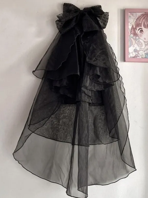 Robe de mariée Lolita Accessoires Lolita Noeuds blancs Volants Fibre de polyester Couvre-chef Dentelle Divers