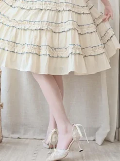 Robe de mariée Lolita Chaussures Lolita Volants noirs Arcs Talon aiguille Chaussures Lolita