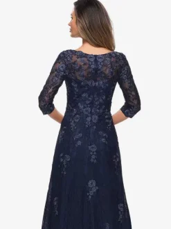 Robe de mariée pour mère col en v demi-manches ligne a robes d'invitées en dentelle pour mariage