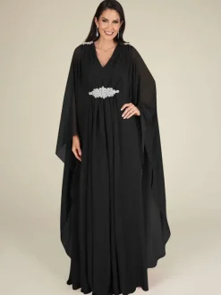 Robe de mariée pour mère col en V sans manches ligne a avec des appliques robes d'invitées de mariage