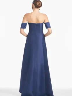 Robe de mariée pour mère de la mariée décolleté manches courtes ligne A plissée longueur au sol robes d'invitées pour mariage