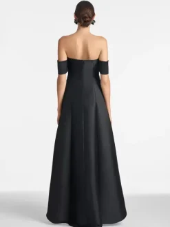 Robe de mariée pour mère de la mariée décolleté manches courtes ligne A plissée longueur au sol robes d'invitées pour mariage
