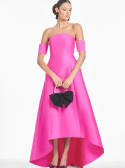 Robe de mariée pour mère de la mariée décolleté manches courtes ligne A plissée longueur au sol robes d'invitées pour mariage