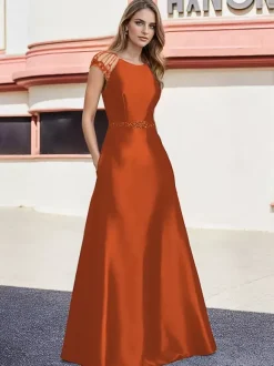 Robe de mariée pour mère de la mariée col en V manches courtes ligne A perles longueur au sol robes d'invitées de mariage