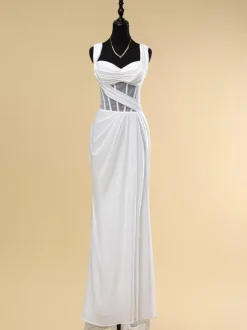 Robe de mariée simple robe de bal décolleté en c艙ur sans manches découpe 20 cm