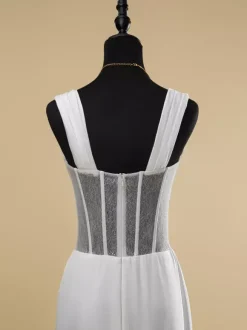 Robe de mariée simple robe de bal décolleté en c艙ur sans manches découpe 20 cm
