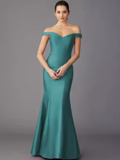 Robe de mère à col en c艙ur sans manches ligne a longueur au sol robes d'invitées pour mariage