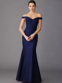 Robe de mère à col en c艙ur sans manches ligne a longueur au sol robes d'invitées pour mariage