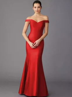 Robe de mère à col en c艙ur sans manches ligne a longueur au sol robes d'invitées pour mariage