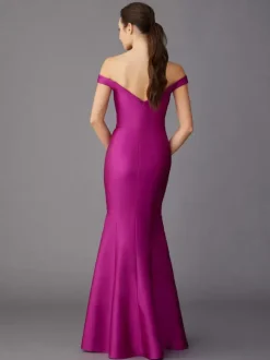 Robe de mère à col en c艙ur sans manches ligne a longueur au sol robes d'invitées pour mariage