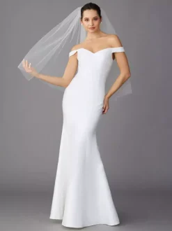 Robe de mère à col en c艙ur sans manches ligne a longueur au sol robes d'invitées pour mariage