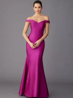 Robe de mère à col en c艙ur sans manches ligne a longueur au sol robes d'invitées pour mariage