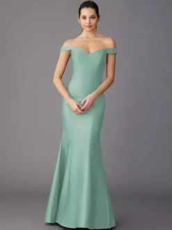 Robe de mère à col en c艙ur sans manches ligne a longueur au sol robes d'invitées pour mariage