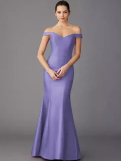 Robe de mère à col en c艙ur sans manches ligne a longueur au sol robes d'invitées pour mariage