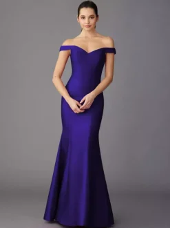 Robe de mère à col en c艙ur sans manches ligne a longueur au sol robes d'invitées pour mariage