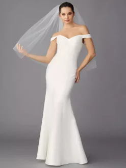 Robe de mère à col en c艙ur sans manches ligne a longueur au sol robes d'invitées pour mariage