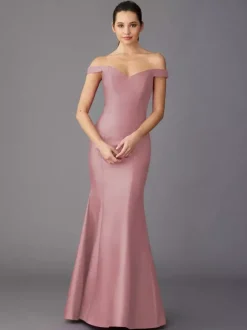 Robe de mère à col en c艙ur sans manches ligne a longueur au sol robes d'invitées pour mariage