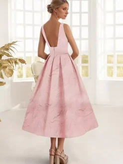 Robe de mère de la mariée col rond manches 3/4 deux pièces fleurs robe d'invitée de mariage
