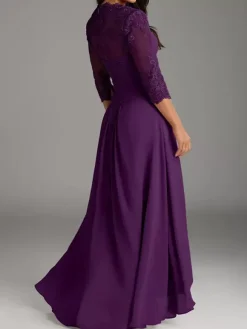 Robe de mère de la mariée élégante en dentelle à décolleté en c艙ur longue robe de soirée pour mariage