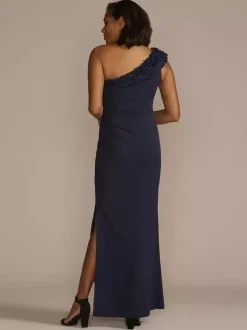 Robe de mère de mariée asymétrique épaule dénudée sans manches robe de bal à volants robes d'invitées pour mariage