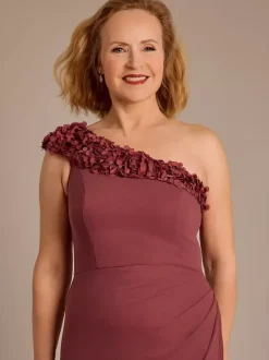 Robe de mère de mariée asymétrique épaule dénudée sans manches robe de bal à volants robes d'invitées pour mariage