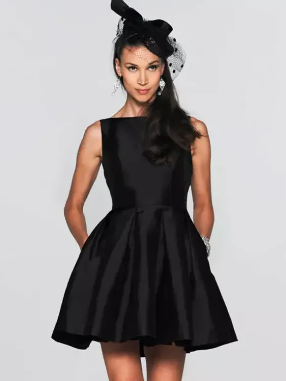 Robe de soirée cocktail mariage petite robe noir dos nu