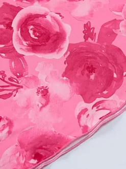 Robe de soirée imprimée rose sans manches dos nu