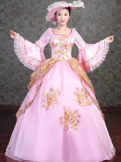 Robe de soirée élégante rose victorienne avec détails en dentelle Robe vintage