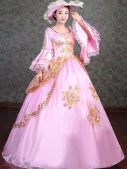 Robe de soirée élégante rose victorienne avec détails en dentelle Robe vintage