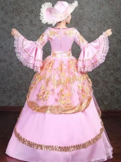 Robe de soirée élégante rose victorienne avec détails en dentelle Robe vintage