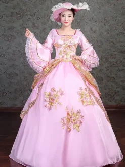 Robe de soirée élégante rose victorienne avec détails en dentelle Robe vintage