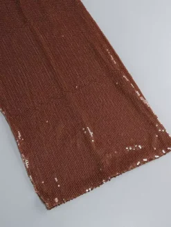 Robe de soirée longue à sequins scintillants pour femme - Robe moulante marron dos nu - Soirée de gala d'été 2026