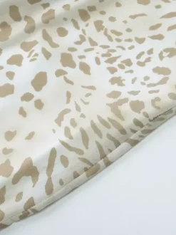 Robe de soirée léopard en polyester imprimé léopard sans manches dos nu asymétrique robe d'été