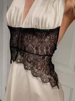Robe de soirée maxi kaki dos nu à découpes robe sexy semi-formelle