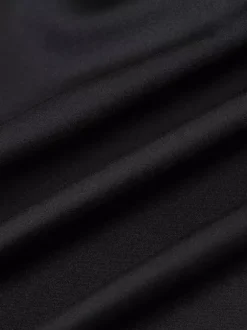 Robe de soirée maxi noire à bretelles et rubans au cou cintrée style chic semi-formel