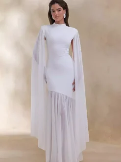 Robe de soirée maxi noire à col rond sans manches chic et semi-formelle