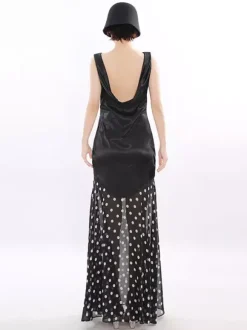 Robe de soirée maxi noire sans manches élégante taille haute semi-formelle robe d'été