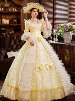 Robe De Soirée Médiéval Opéra Victorienne Robe Rococo Blanc  Robe Victorienne Rétro Dentelle Boule Déguisement Halloween