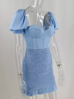 Robe de soirée mini à manches courtes raglan sexy couleur abricot