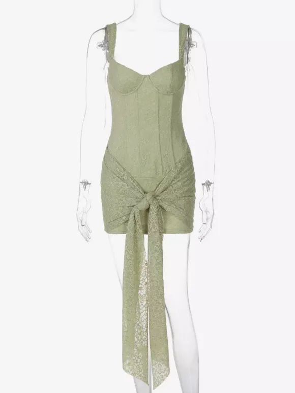 Robe de soirée mini noire à bretelles col en dentelle sans manches et dos nu style décontracté/semi-formel
