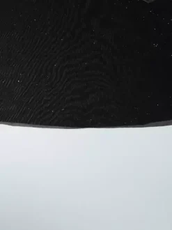 Robe de soirée noire à paillettes en résille avec ras-de-cou et fente robe longue transparente pour boîte de nuit